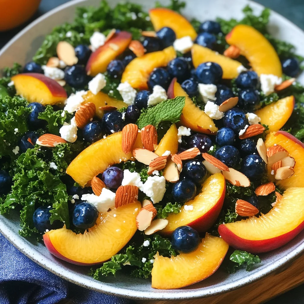 Summer Peach & Blueberry Kale Salad