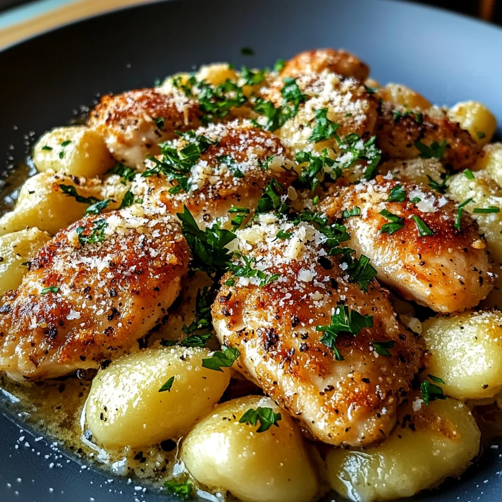 Crispy Garlic Chicken & Gnocchi