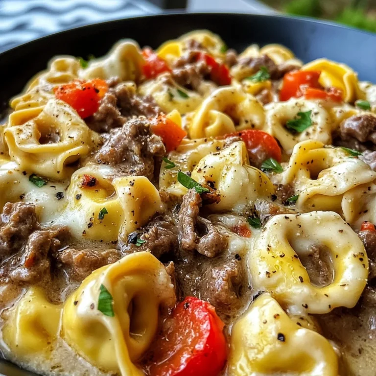 Crock Pot Cheesesteak Tortellini