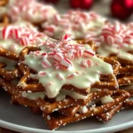 Easy White Chocolate Peppermint Pretzel Crisps