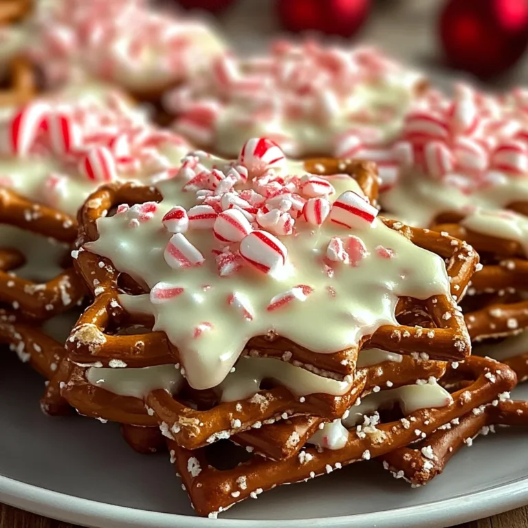 Easy White Chocolate Peppermint Pretzel Crisps
