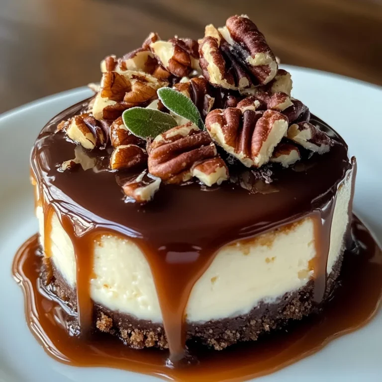 No Bake Turtle Mini Cheesecake