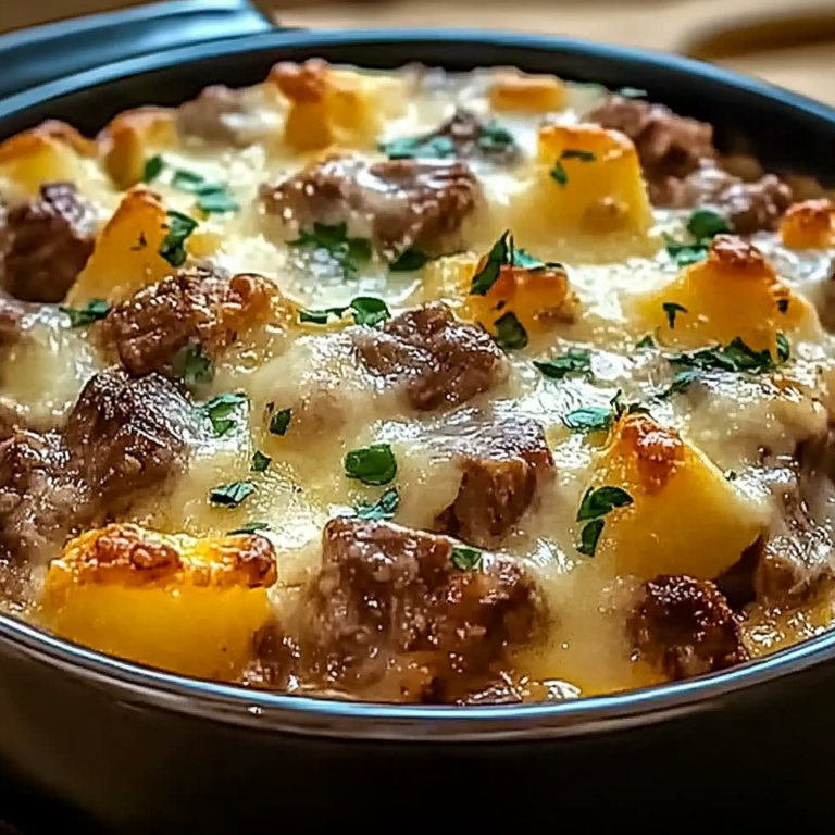 Ultimate Slow Cooker Steak and Cheddar Potato Casserole