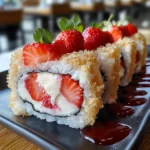 Strawberry Shortcake Cheesecake Sushi Rolls