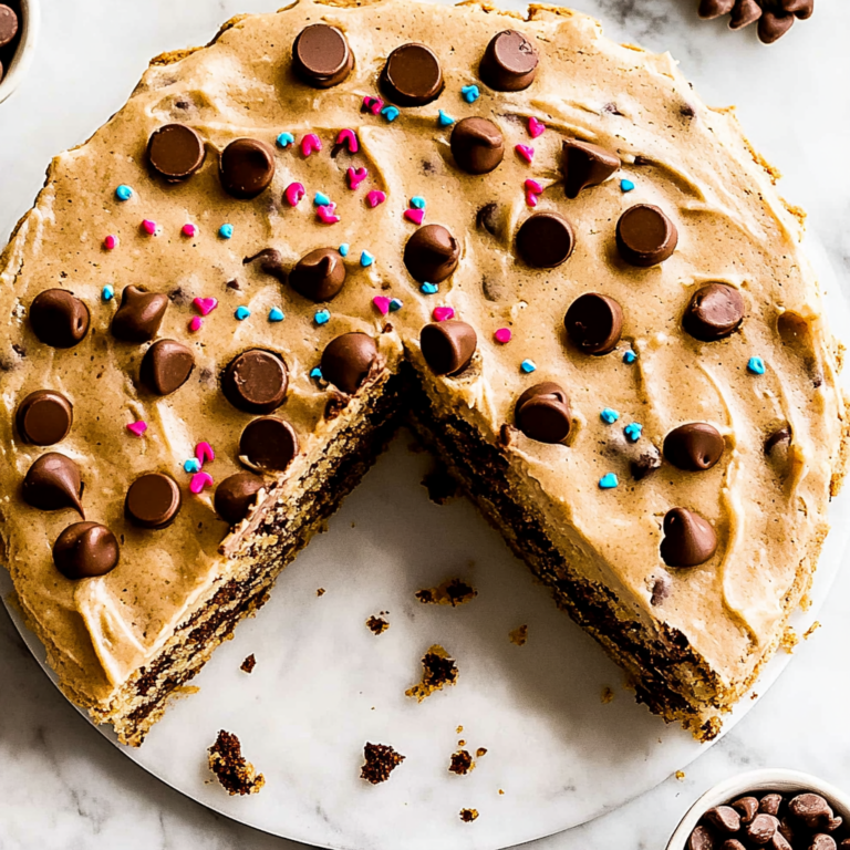 Ultimate Chocolate Chip Cookie Cake with Buttercream Fros…