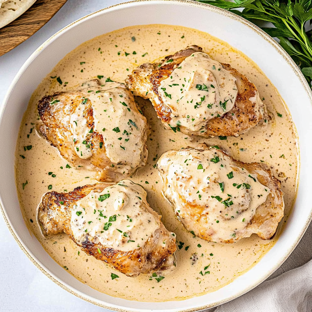 Irresistibly Creamy Oven Baked Chicken Thighs Recipe