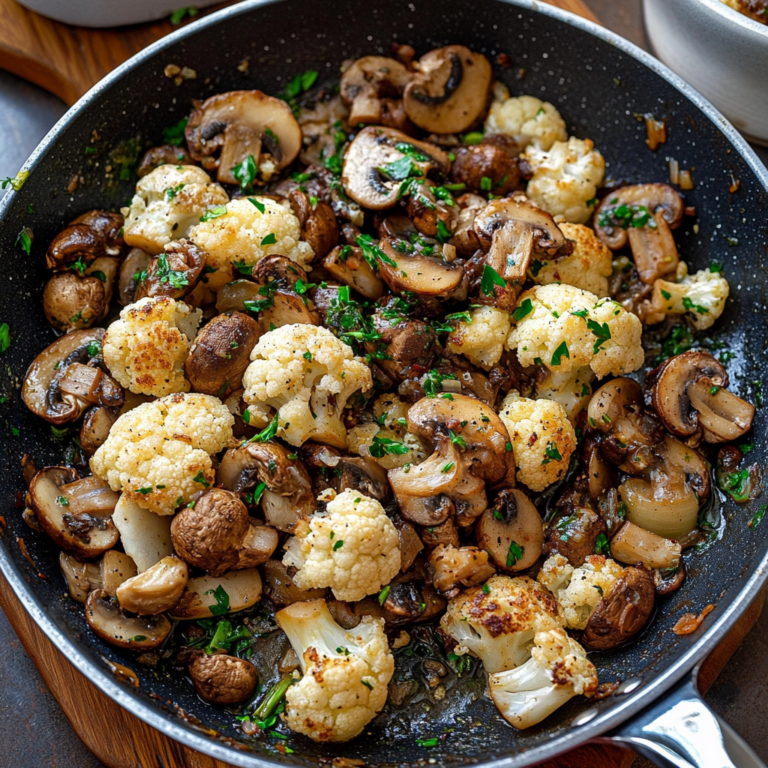 Quick & Delicious Garlic Cauliflower Mushroom Skillet