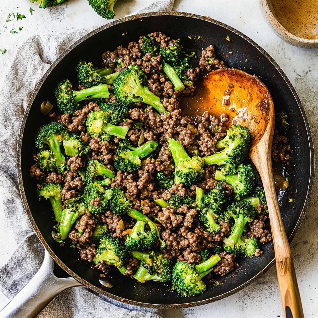 Quick & Tasty Keto Hamburger Broccoli Skillet Recipe