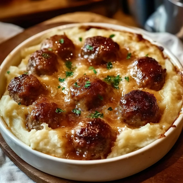 Irresistible Meatball & Mashed Potato Bake Recipe