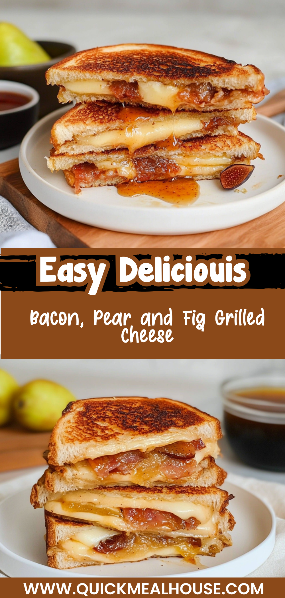Bacon, Pear and Fig Grilled Cheese