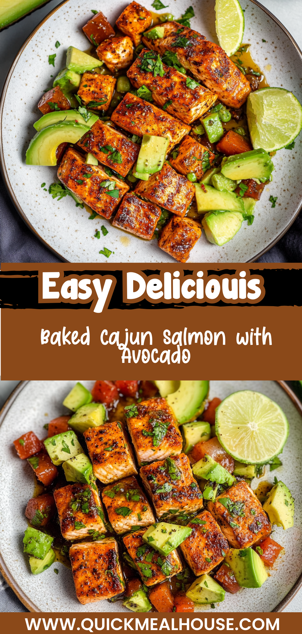 Baked Cajun Salmon with Avocado