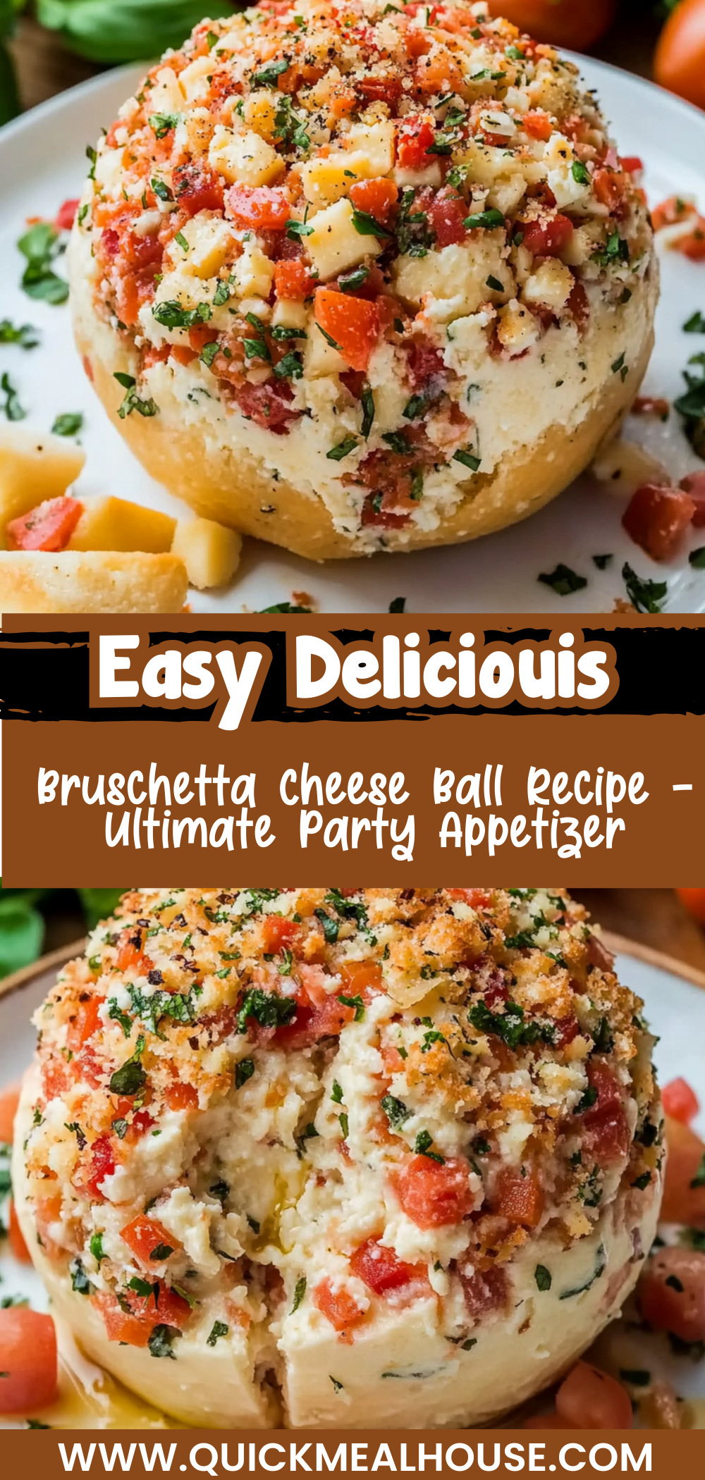 Bruschetta Cheese Ball Recipe - Ultimate Party Appetizer