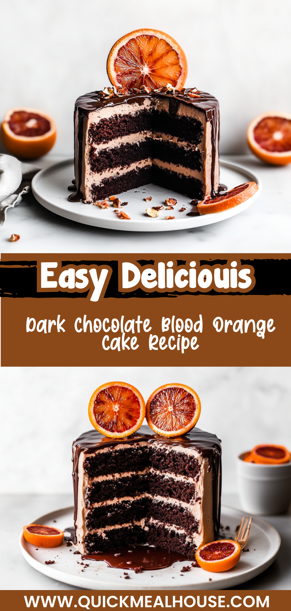 Dark Chocolate Blood Orange Cake Recipe