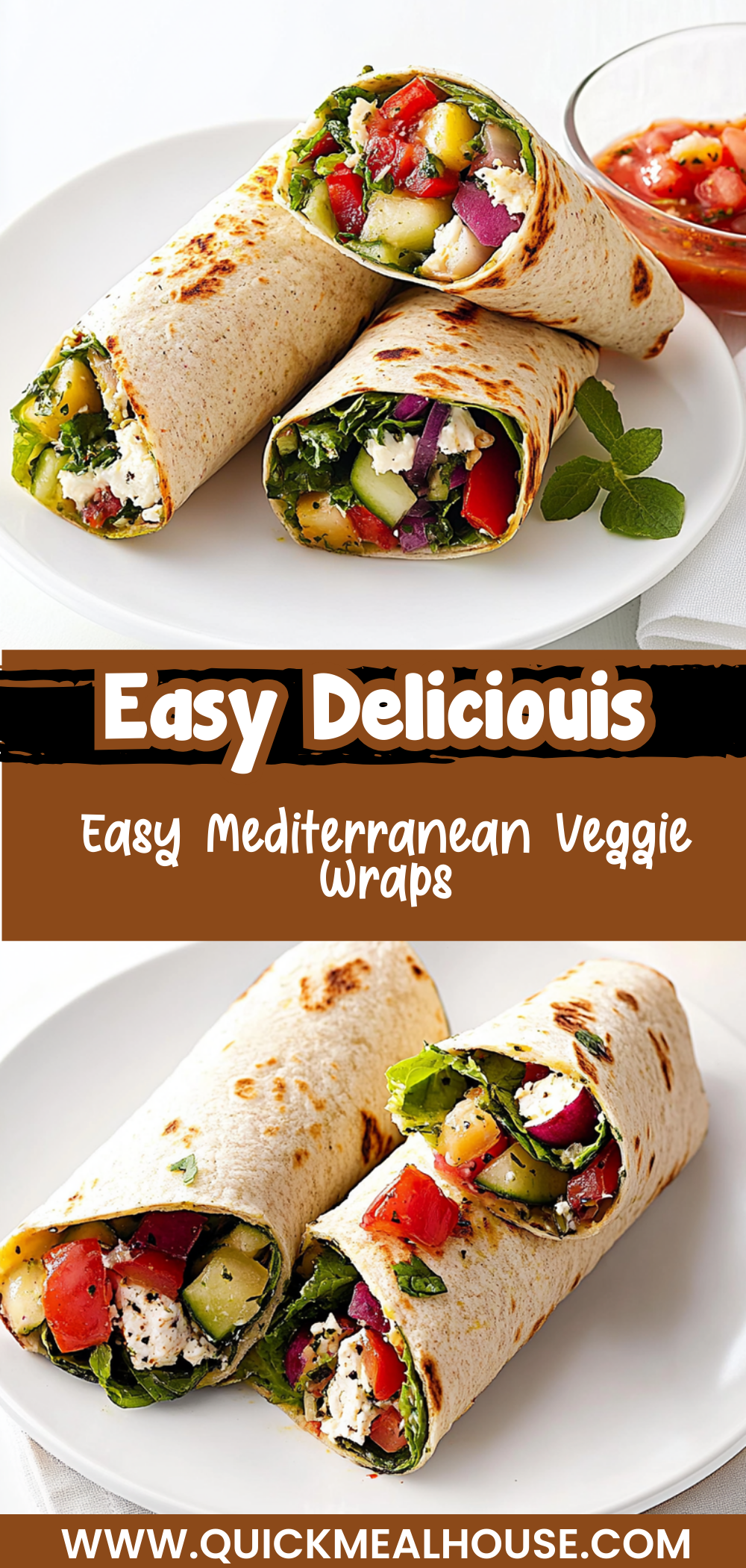 Easy Mediterranean Veggie Wraps