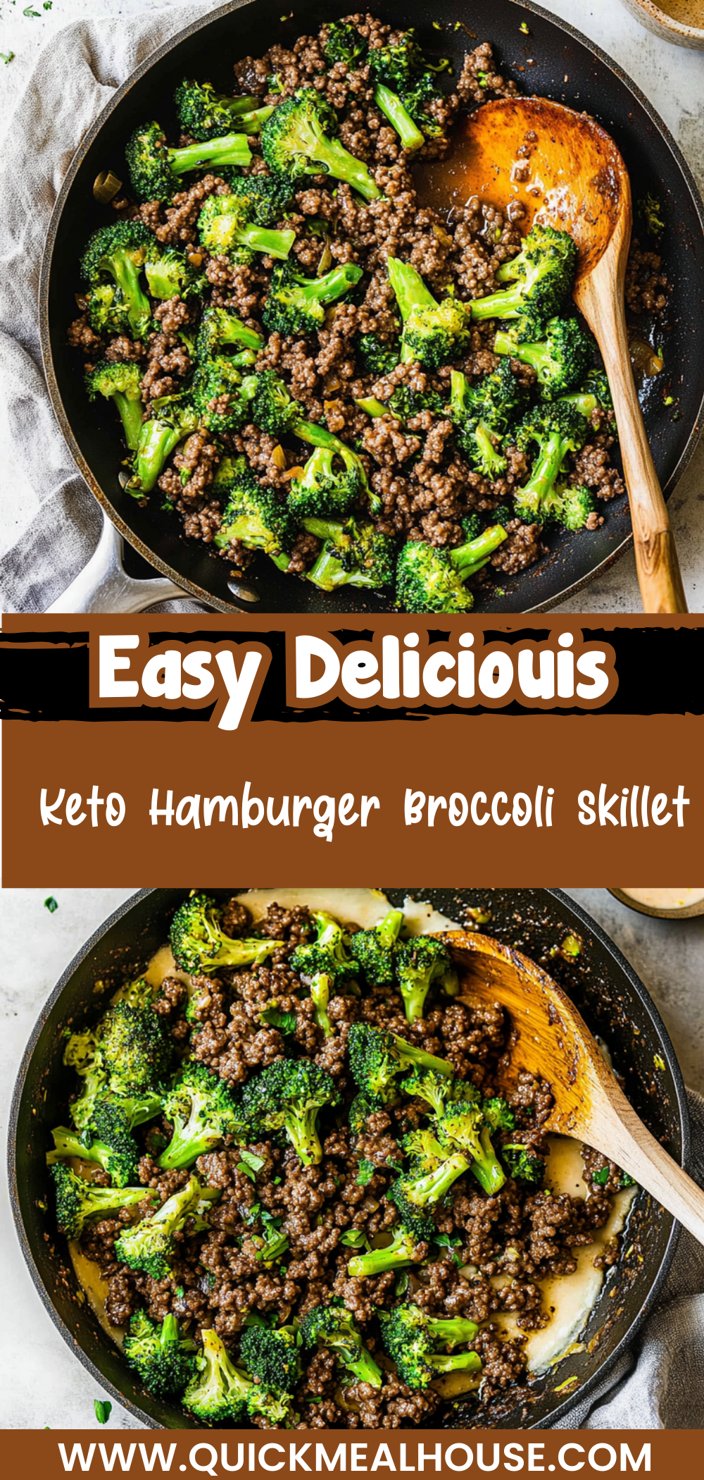 Keto Hamburger Broccoli Skillet
