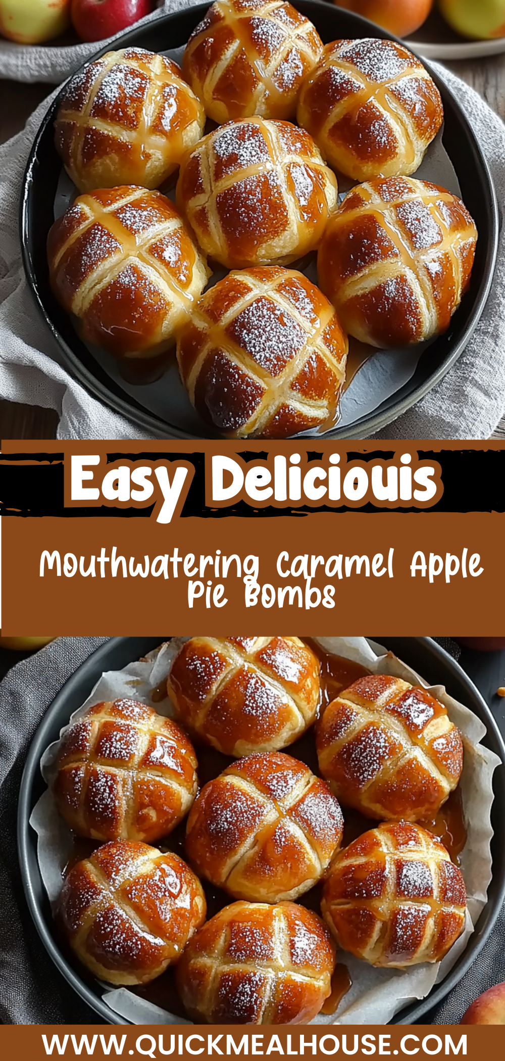 Mouthwatering Caramel Apple Pie Bombs