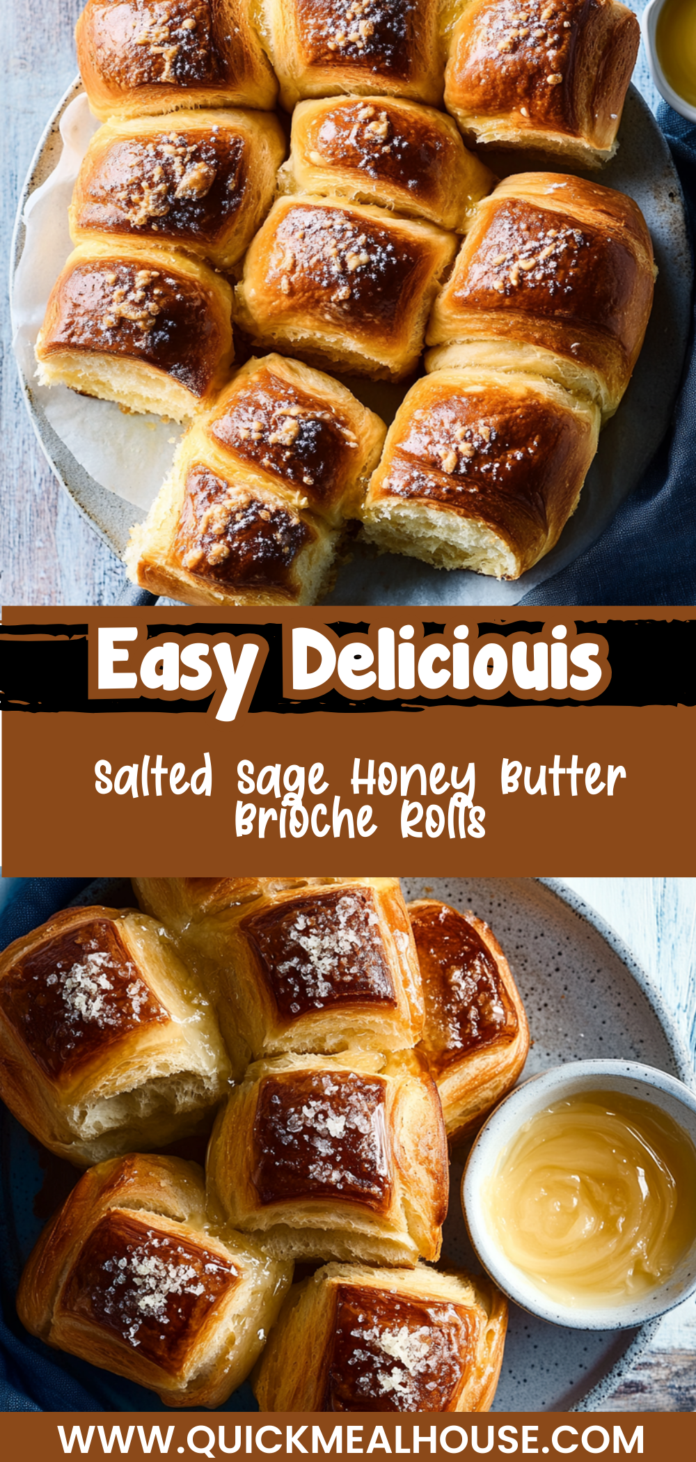 Salted Sage Honey Butter Brioche Rolls