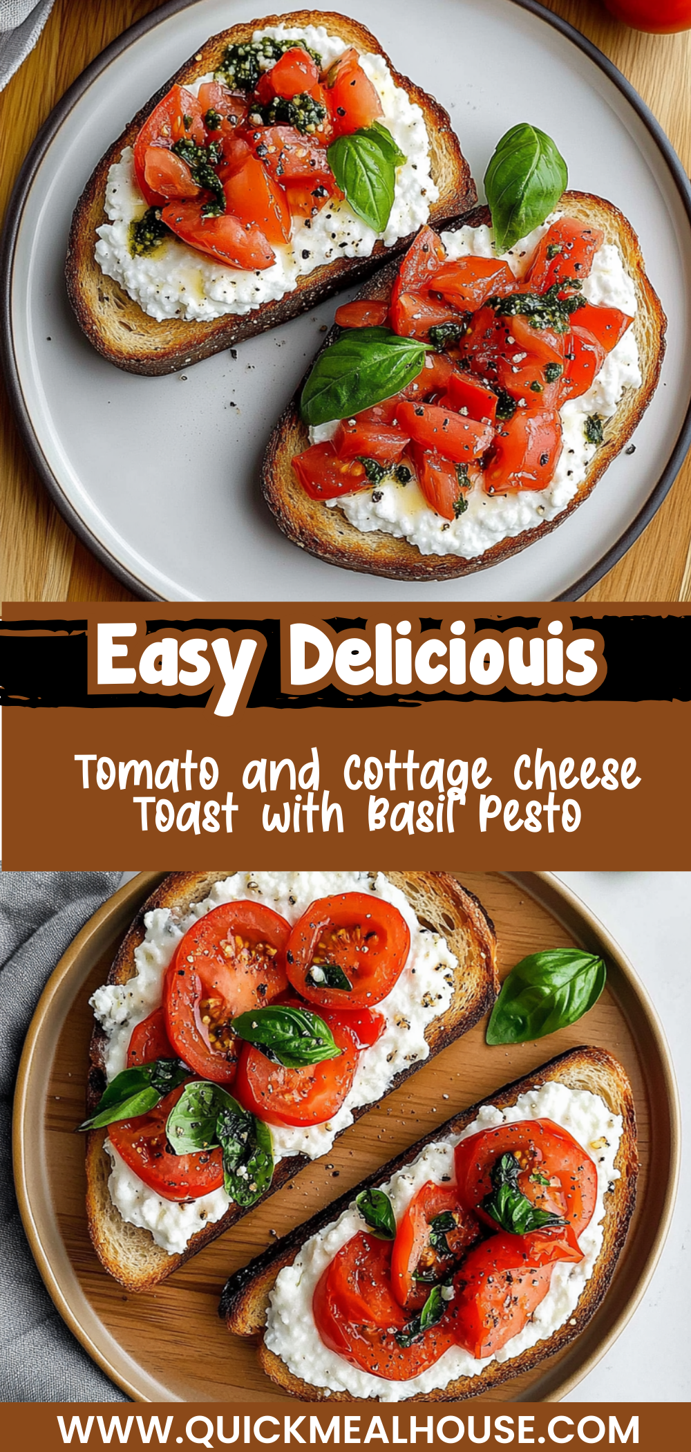 Tomato and Cottage Cheese Toast