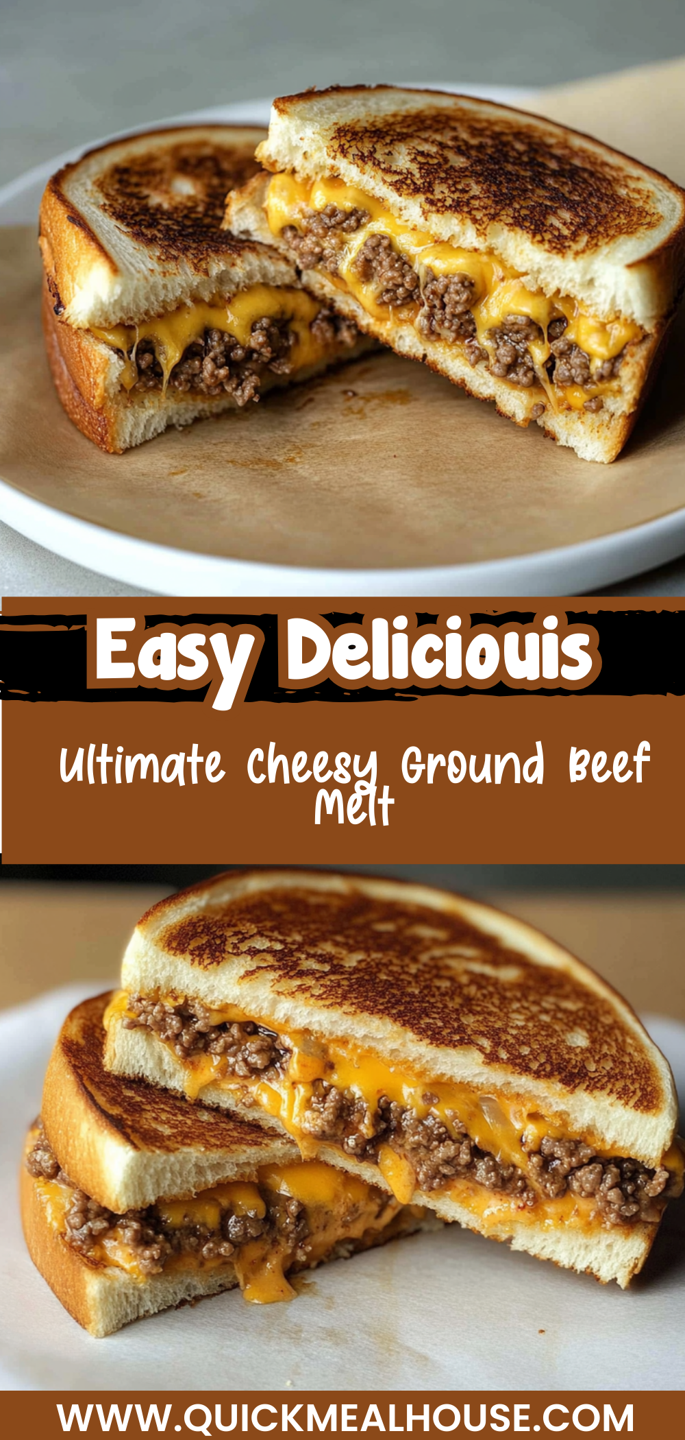 Ultimate Cheesy Ground Beef Melt