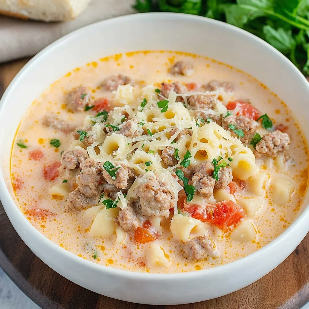 Creamy Parmesan Italian Sausage Soup: Cozy Comfort in a Bowl