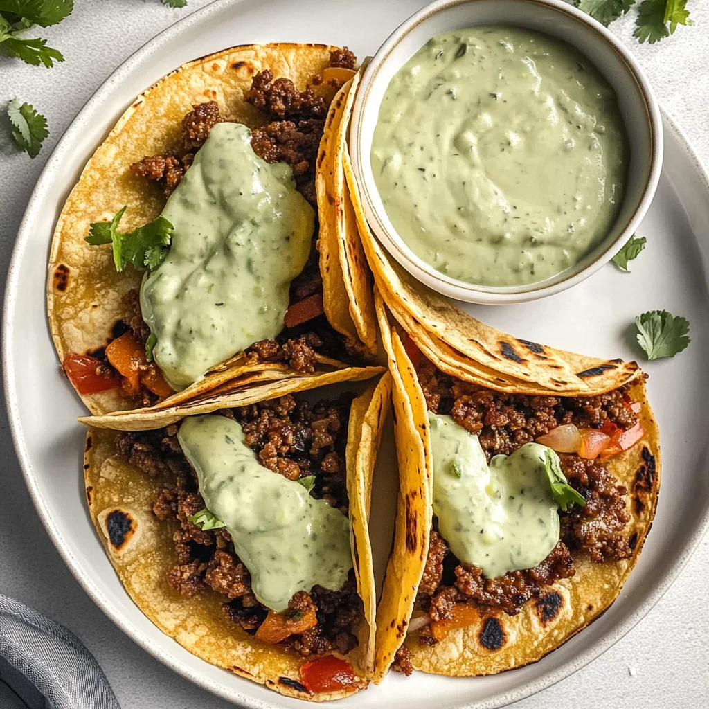 Crispy Baked Ground Turkey Tacos with Avocado Sauce: Irre…