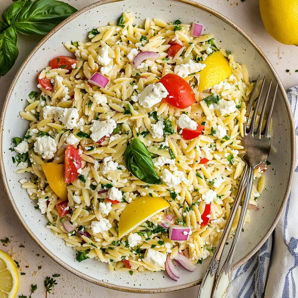 Easy Lemon Orzo Salad with Feta: Refreshingly Bright Delight