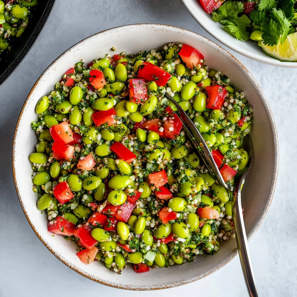 Edamame Salad with Cilantro Lime Dressing: Zesty Delight
