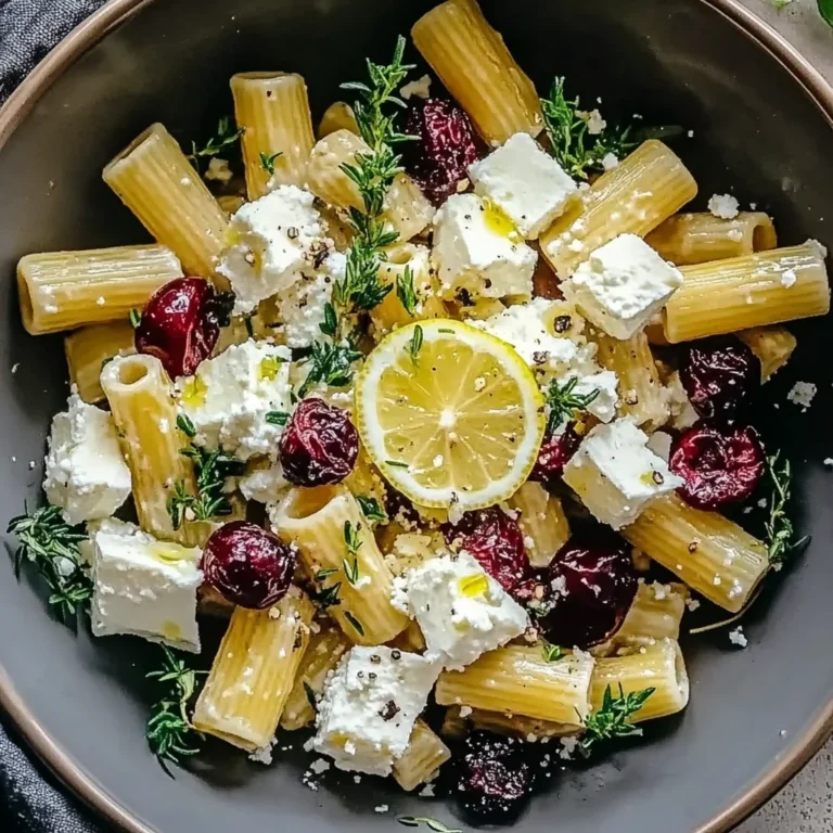 Feta & Cranberry Rigatoni Salad with Lemon Vinaigrette: I…