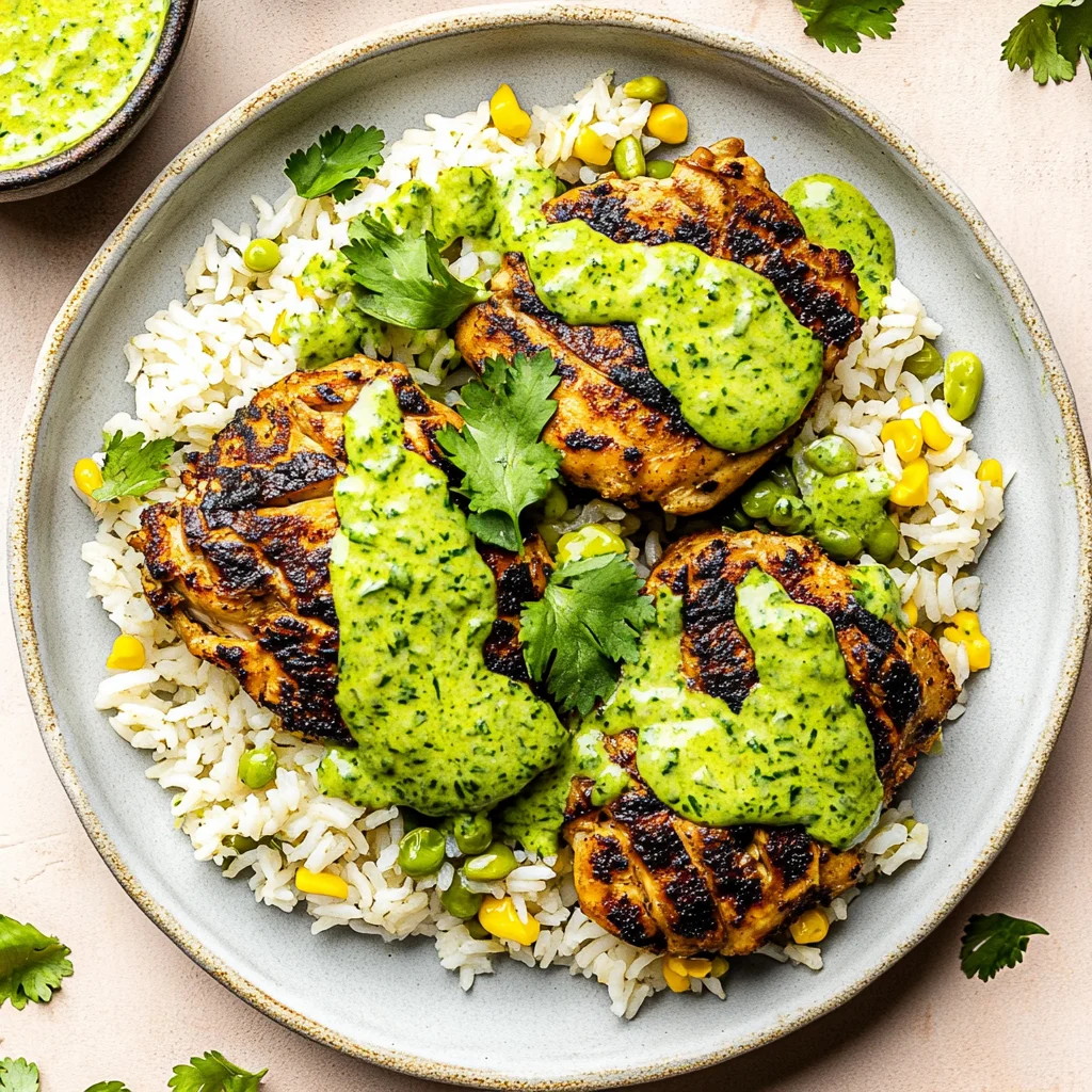 Peruvian Chicken and Rice with Green Sauce: Flavor Explosion