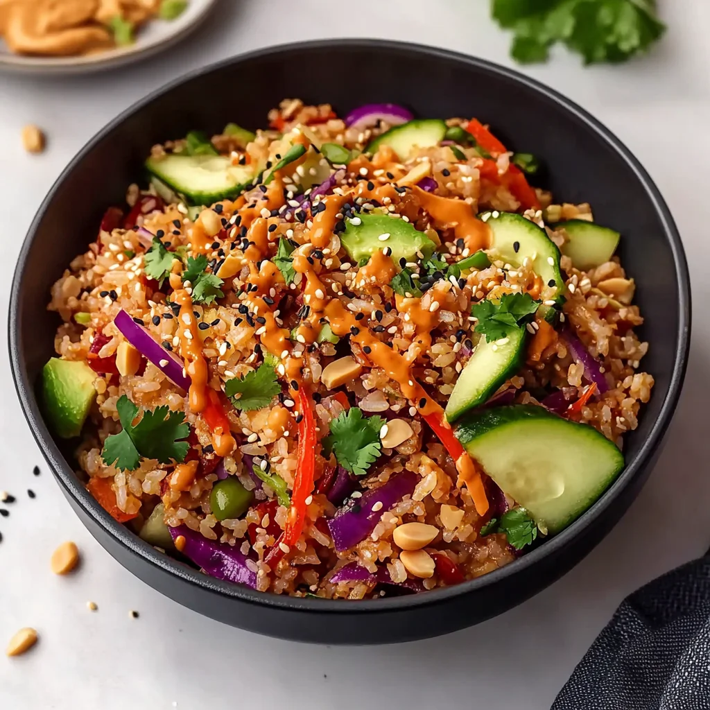 Quick Crispy Rice Salad with Peanut Sesame Dressing – Del…