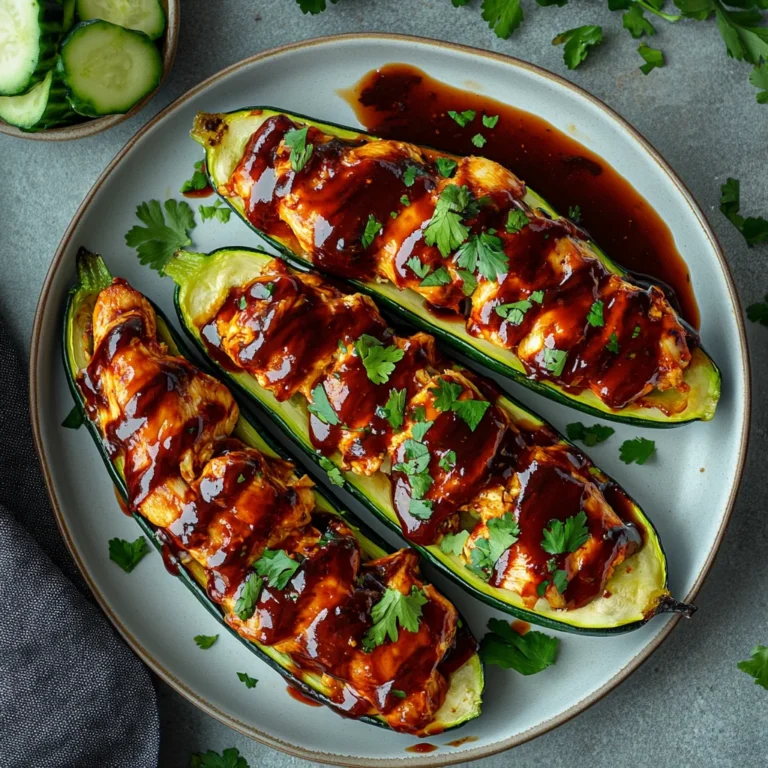Sticky BBQ Chicken Zucchini Boats: A Flavorful Delight
