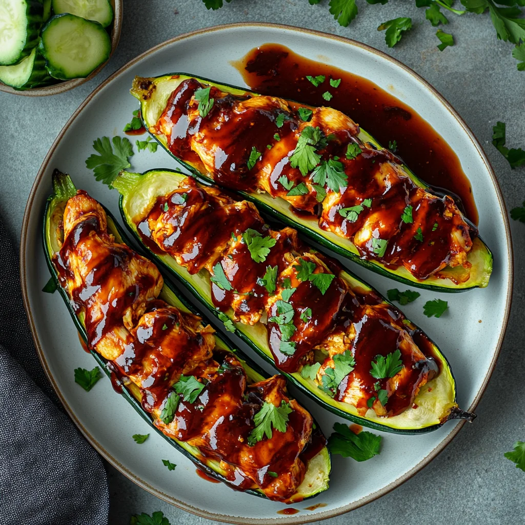 Sticky BBQ Chicken Zucchini Boats: A Flavorful Delight