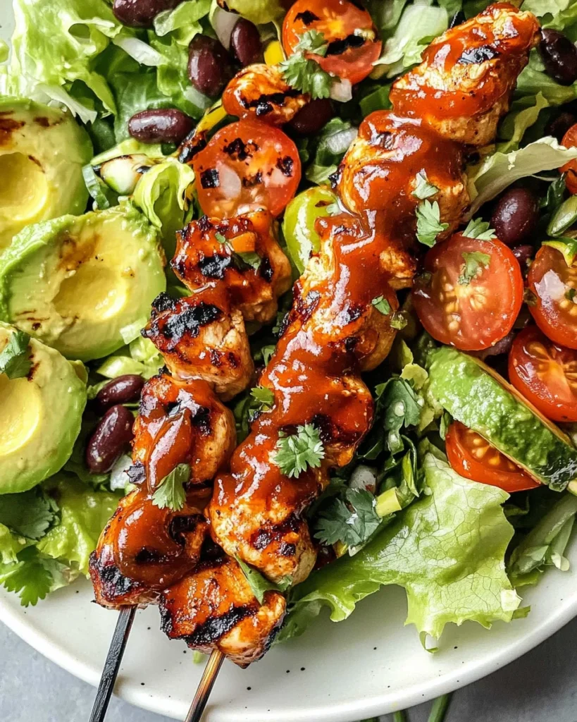 BBQ Chicken Skewer Salad