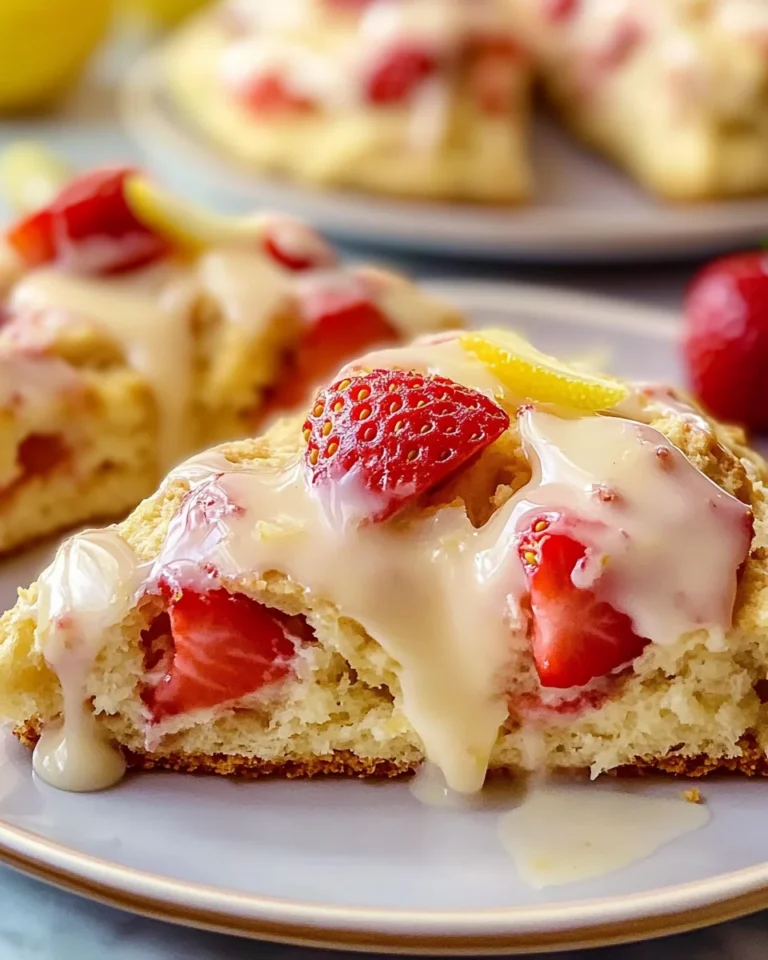 Bakery-Style Strawberry Lemon Cream Scones - Homefoodkitchen