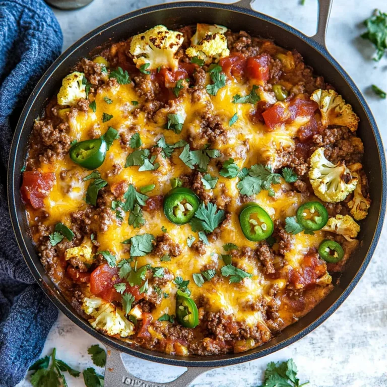 Cheesy Taco Ground Beef & Cauliflower Rice Skillet: Irres…