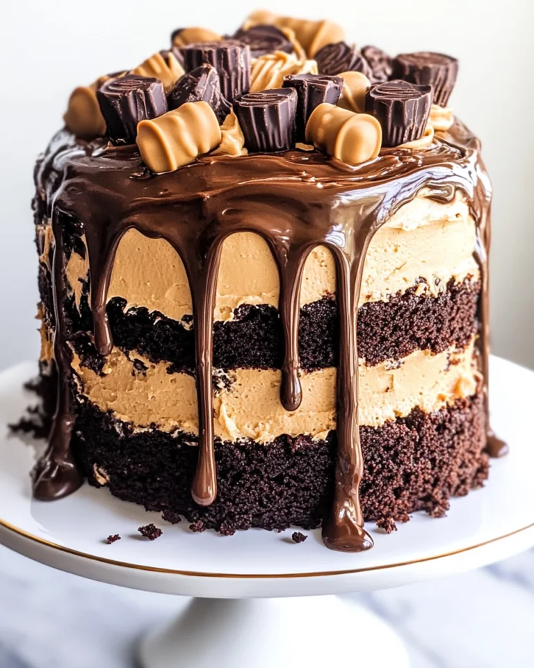 Chocolate Brownie Cake with Peanut Butter Frosting