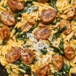 Creamy Chicken Sausage Orzo Skillet