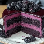 Decadent Blackberry Velvet Gothic Cake