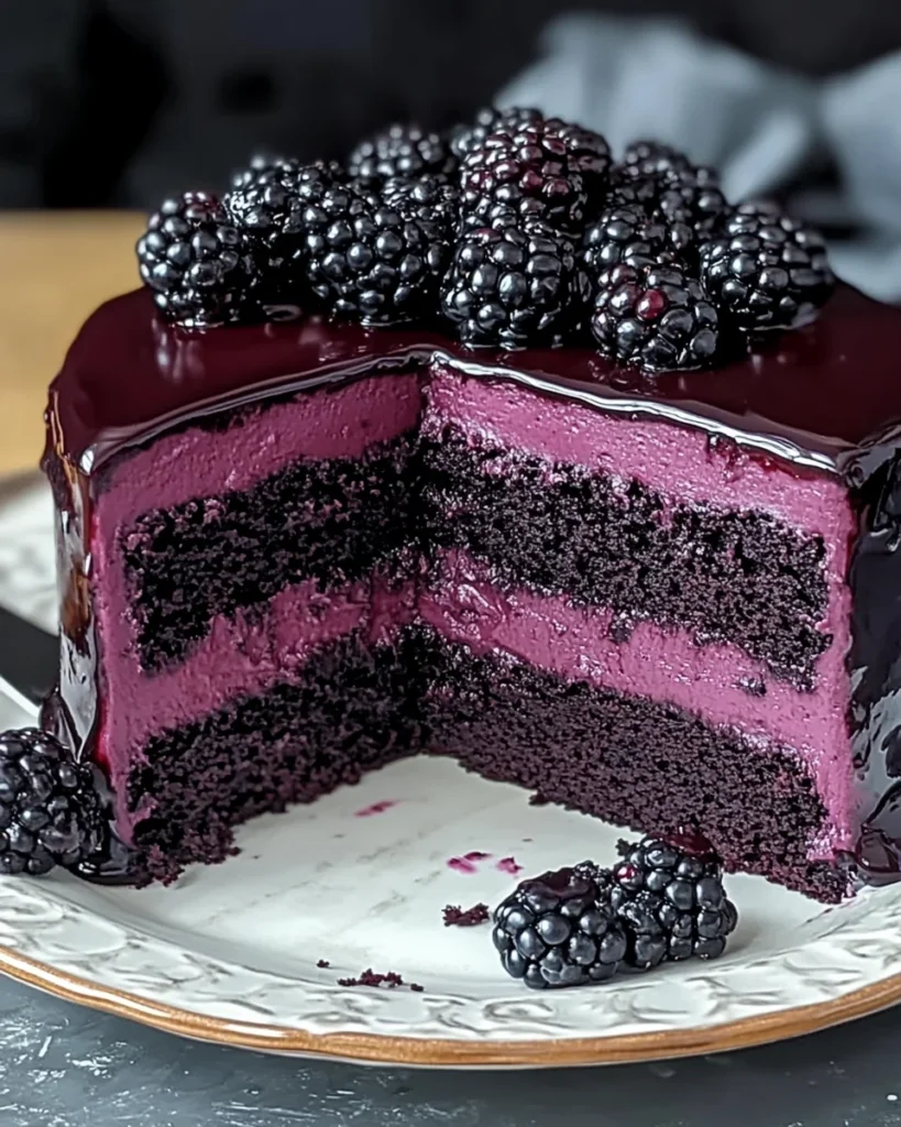 Decadent Blackberry Velvet Gothic Cake
