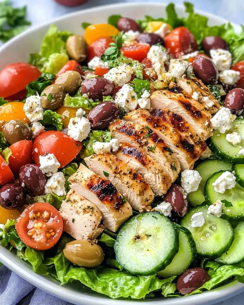 Easy Greek Salad with Chicken