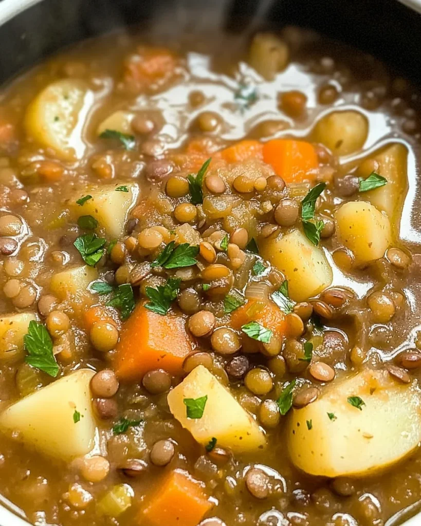 Easy Lentil Potato Soup Recipe