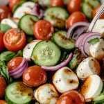Fresh Cucumber Caprese Salad
