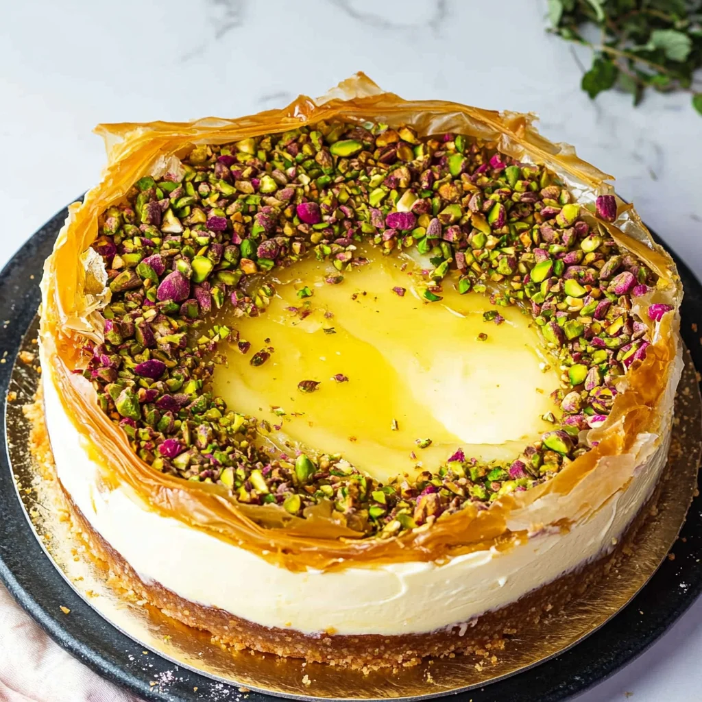 Honey Pistachio Baklava Cheesecake: Decadent Delight Awaits