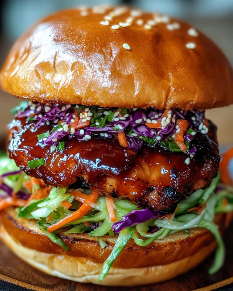 Korean BBQ Chicken Sandwich with Cabbage Slaw