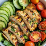 Lemon Herb Grilled Chicken Avocado Salad