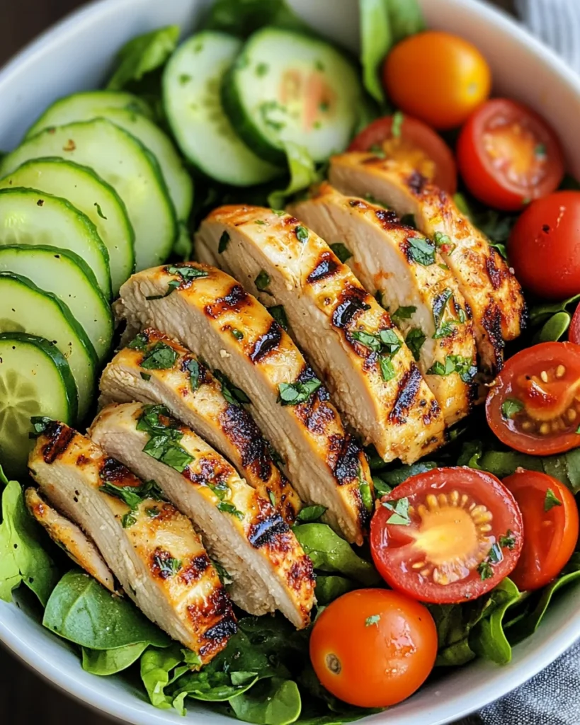 Lemon Herb Grilled Chicken Avocado Salad