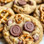 Peanut Butter Cup Cookies with Pretzels