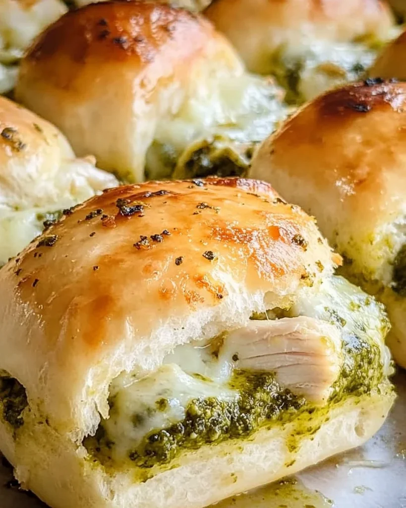 Pesto Chicken Pull Apart Sliders