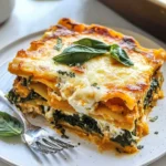Vegetarian Pumpkin Spinach Lasagna