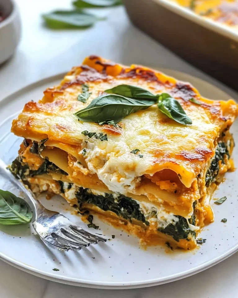 Vegetarian Pumpkin Spinach Lasagna
